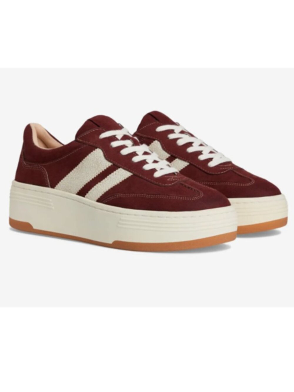 Madden Girl Livvyy Platform Lace-Up Sneakers in Dark Rust Multi 7